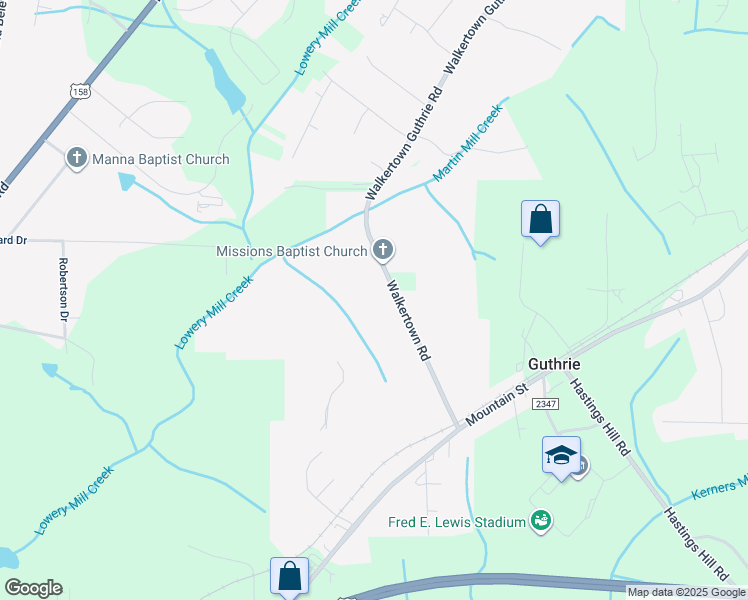 map of restaurants, bars, coffee shops, grocery stores, and more near 370 Walkertown Guthrie Road in Winston-Salem