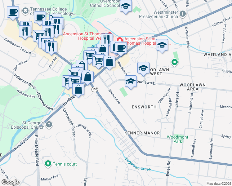 map of restaurants, bars, coffee shops, grocery stores, and more near 137 Kenner Avenue in Nashville