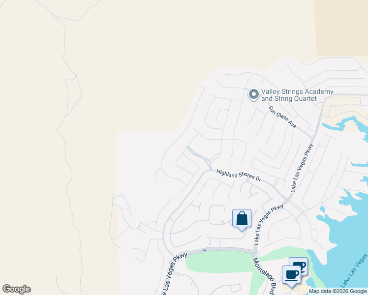 map of restaurants, bars, coffee shops, grocery stores, and more near Unnamed Road in Henderson