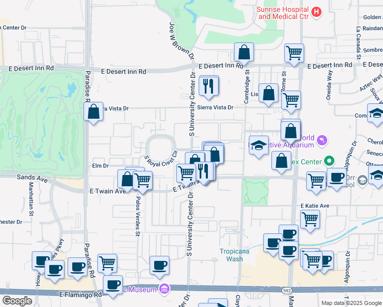map of restaurants, bars, coffee shops, grocery stores, and more near in Paradise