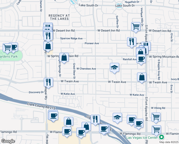 map of restaurants, bars, coffee shops, grocery stores, and more near 9844 Antelope Canyon Avenue in Las Vegas