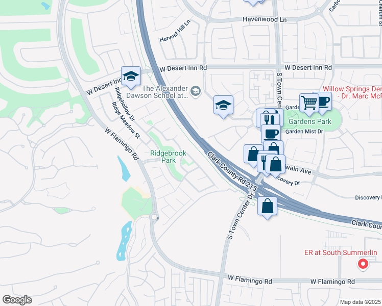map of restaurants, bars, coffee shops, grocery stores, and more near 3620 Moonlit Rain Drive in Las Vegas