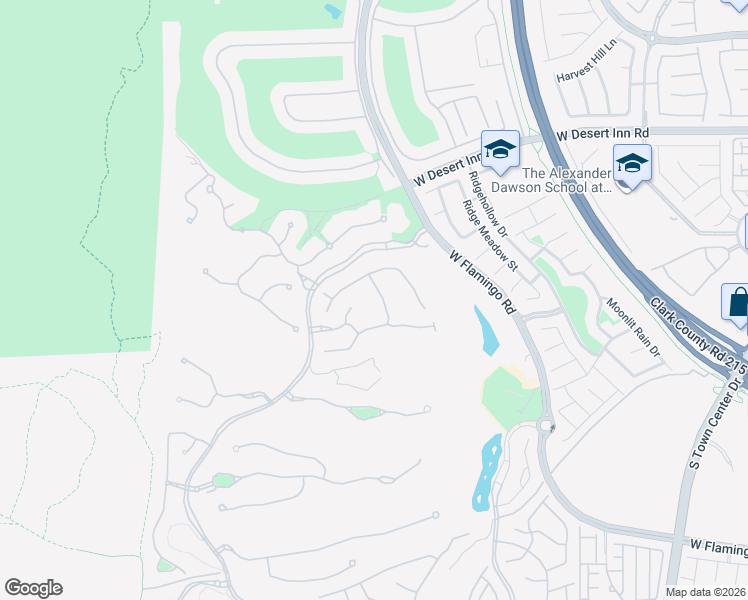 map of restaurants, bars, coffee shops, grocery stores, and more near 15 Cross Ridge Street in Las Vegas