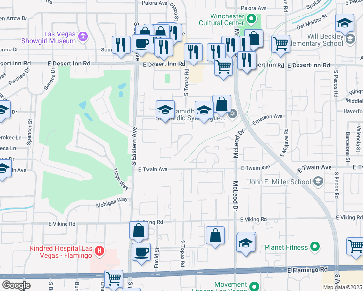 map of restaurants, bars, coffee shops, grocery stores, and more near 2554 Regency Cove Court in Las Vegas