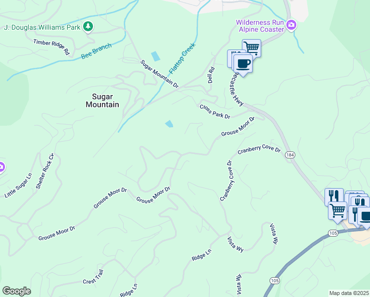map of restaurants, bars, coffee shops, grocery stores, and more near 429 Green Cove Road in Sugar Mountain