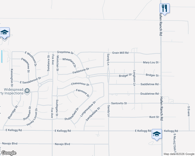 map of restaurants, bars, coffee shops, grocery stores, and more near 5391 East Bridger Street in Pahrump