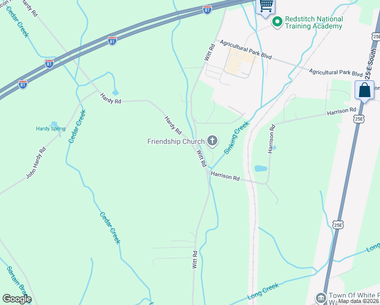 map of restaurants, bars, coffee shops, grocery stores, and more near 3017 Hardy Road in White Pine