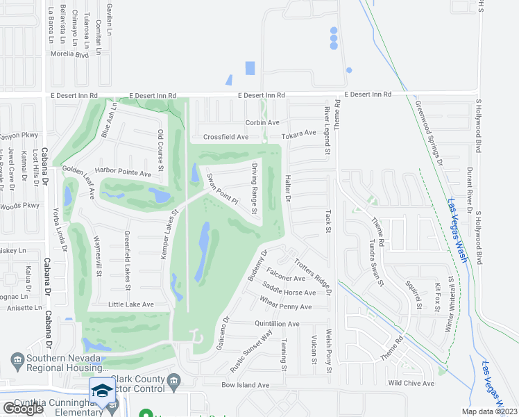 map of restaurants, bars, coffee shops, grocery stores, and more near 3602 Driving Range Street in Las Vegas