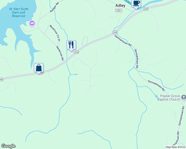 map of restaurants, bars, coffee shops, grocery stores, and more near 377 Berry Mountain Drive in Wilkesboro