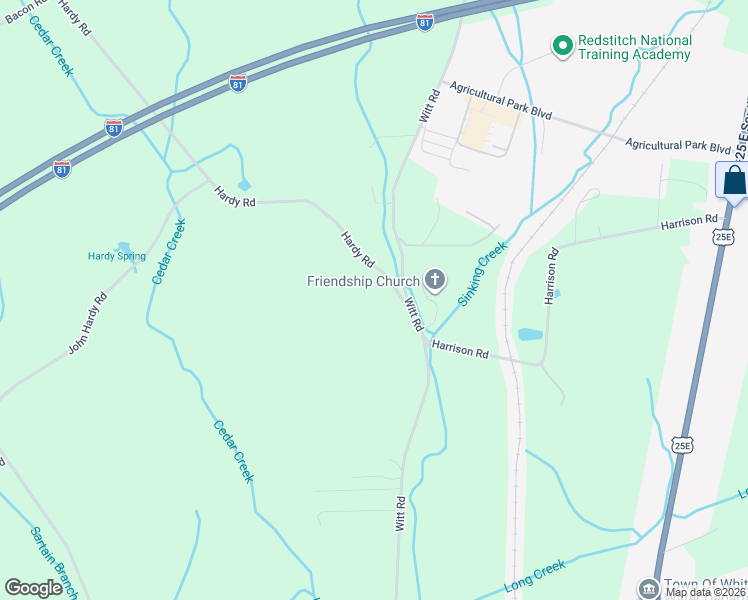 map of restaurants, bars, coffee shops, grocery stores, and more near 3017 Hardy Road in White Pine