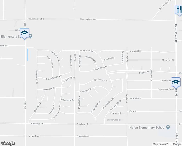 map of restaurants, bars, coffee shops, grocery stores, and more near 5141 Fieldstone Drive in Pahrump