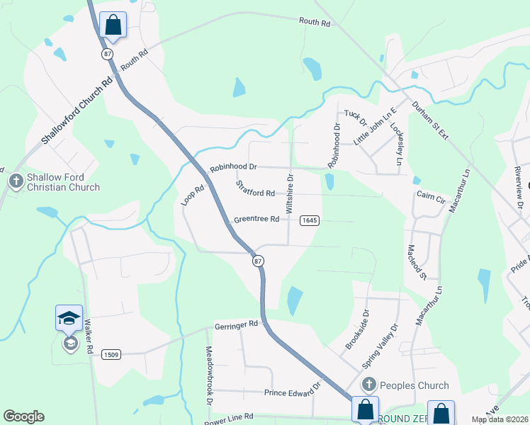 map of restaurants, bars, coffee shops, grocery stores, and more near 1835 Greentree Road in Burlington
