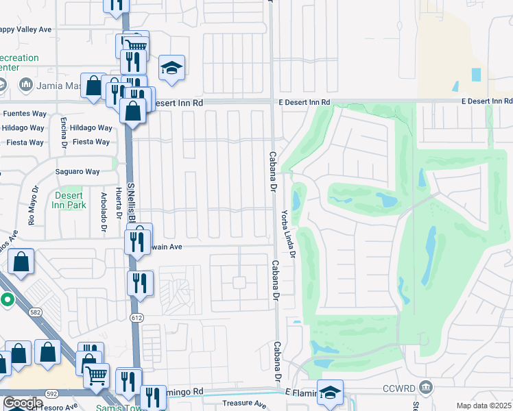 map of restaurants, bars, coffee shops, grocery stores, and more near 3580 Katmai Drive in Las Vegas