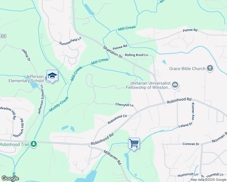 map of restaurants, bars, coffee shops, grocery stores, and more near 4432 Bent Tree Farm Road in Winston-Salem