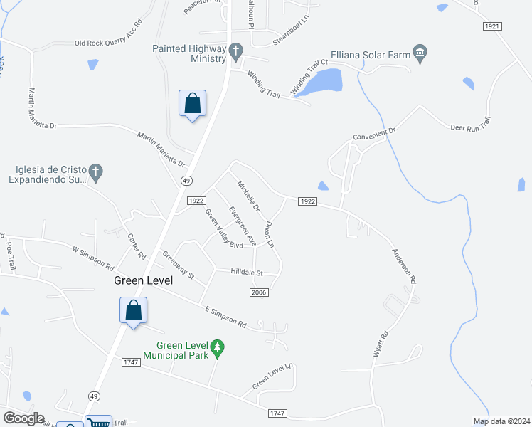 map of restaurants, bars, coffee shops, grocery stores, and more near 2480 Michelle Drive in Burlington