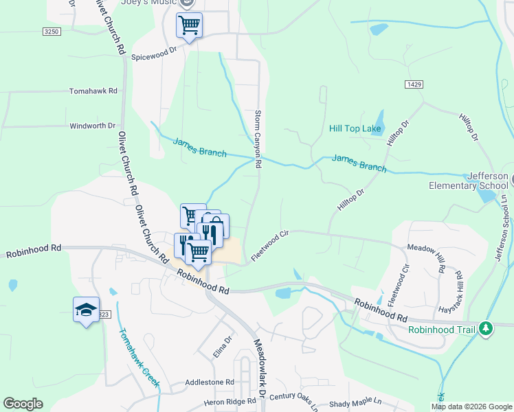 map of restaurants, bars, coffee shops, grocery stores, and more near 2011 Storm Canyon Road in Winston-Salem
