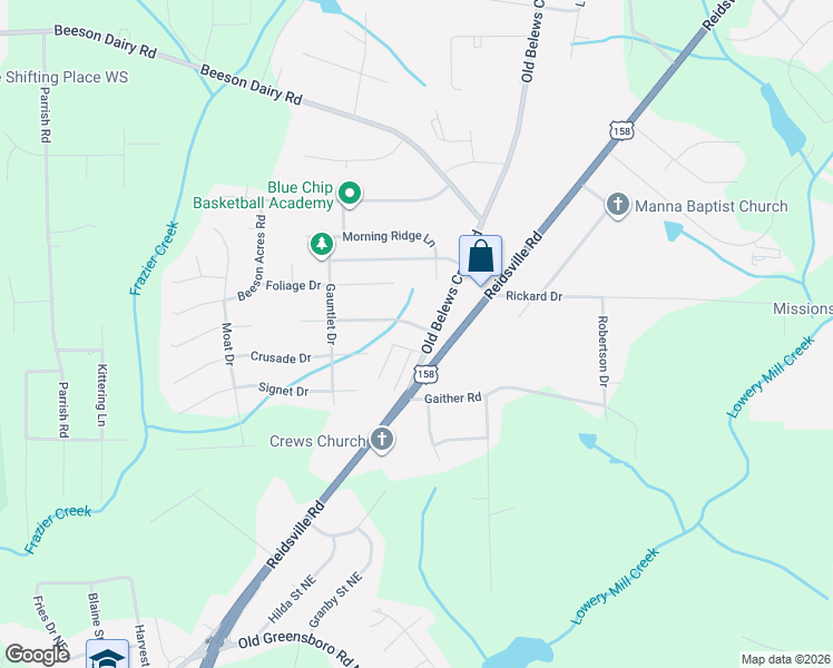 map of restaurants, bars, coffee shops, grocery stores, and more near 3903 Silver Chalice Dr in Winston-Salem