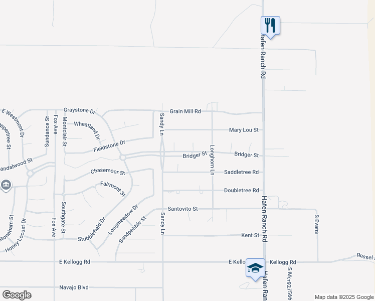 map of restaurants, bars, coffee shops, grocery stores, and more near 5610 Bridger Street in Pahrump