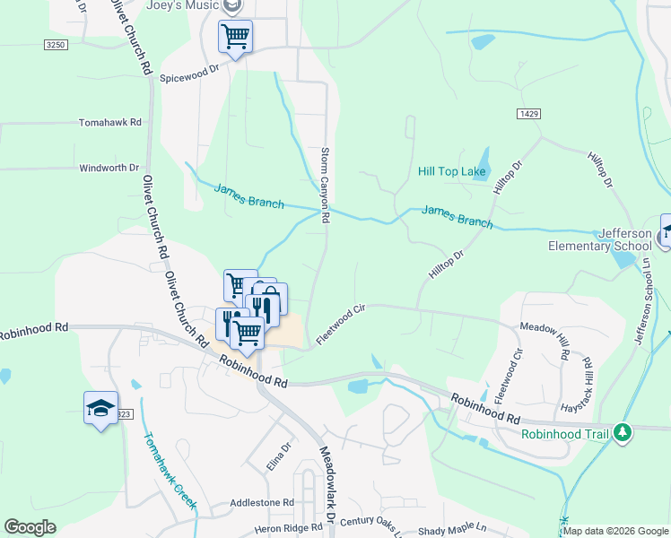 map of restaurants, bars, coffee shops, grocery stores, and more near 2011 Storm Canyon Road in Winston-Salem