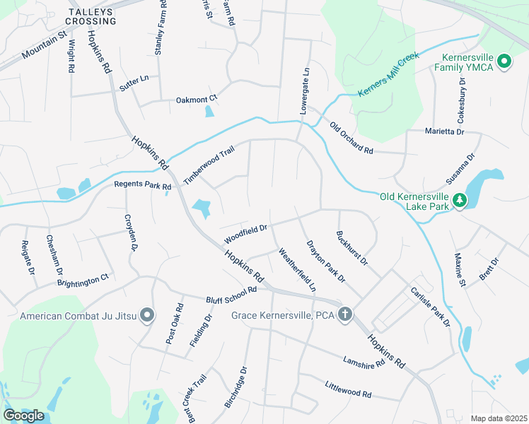 map of restaurants, bars, coffee shops, grocery stores, and more near 304 Weatherfield Lane in Kernersville