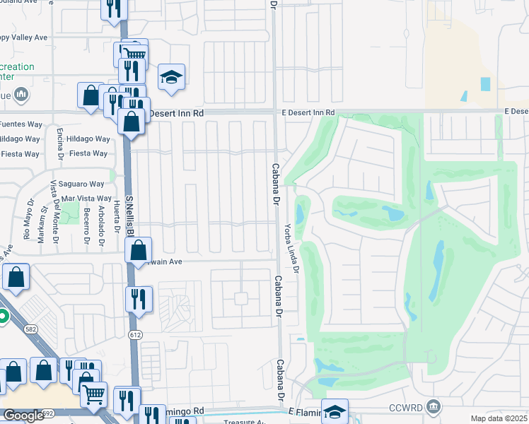 map of restaurants, bars, coffee shops, grocery stores, and more near 3559 Lost Hills Drive in Las Vegas