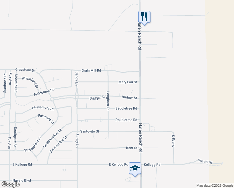 map of restaurants, bars, coffee shops, grocery stores, and more near 6490 Wagon Wheel Court in Pahrump