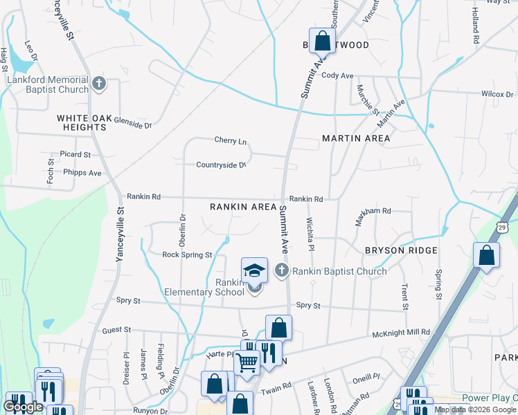 map of restaurants, bars, coffee shops, grocery stores, and more near 1619 Coventry Woods Court in Greensboro