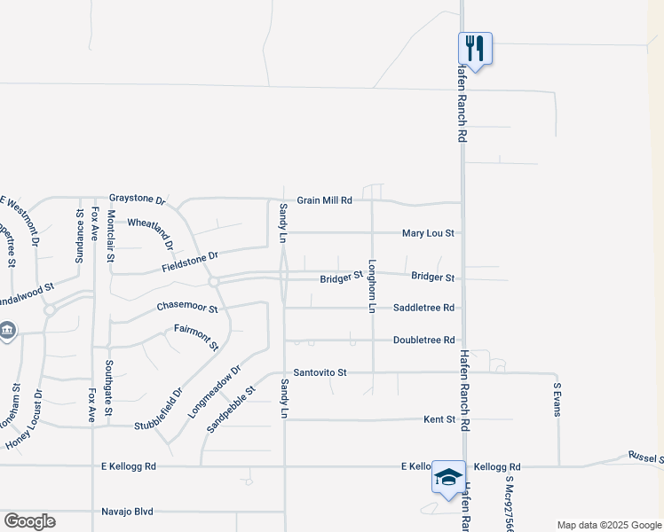 map of restaurants, bars, coffee shops, grocery stores, and more near 5610 Bridger Street in Pahrump