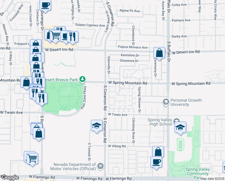 map of restaurants, bars, coffee shops, grocery stores, and more near 8164 Herring Avenue in Las Vegas