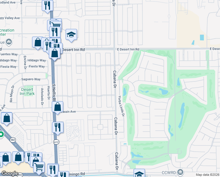map of restaurants, bars, coffee shops, grocery stores, and more near 3539 Lost Hills Drive in Las Vegas