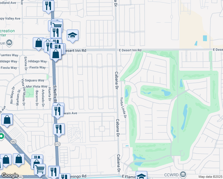 map of restaurants, bars, coffee shops, grocery stores, and more near 3539 Lost Hills Drive in Las Vegas