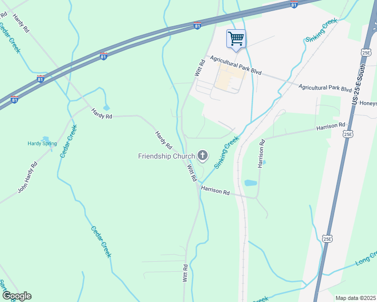 map of restaurants, bars, coffee shops, grocery stores, and more near 1940 Witt Road in Baneberry