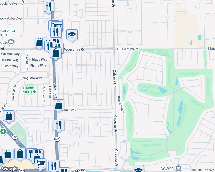 map of restaurants, bars, coffee shops, grocery stores, and more near 3530 Katmai Drive in Las Vegas
