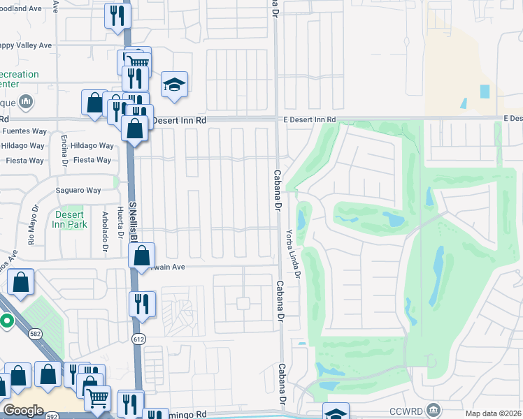 map of restaurants, bars, coffee shops, grocery stores, and more near 3530 Katmai Drive in Las Vegas