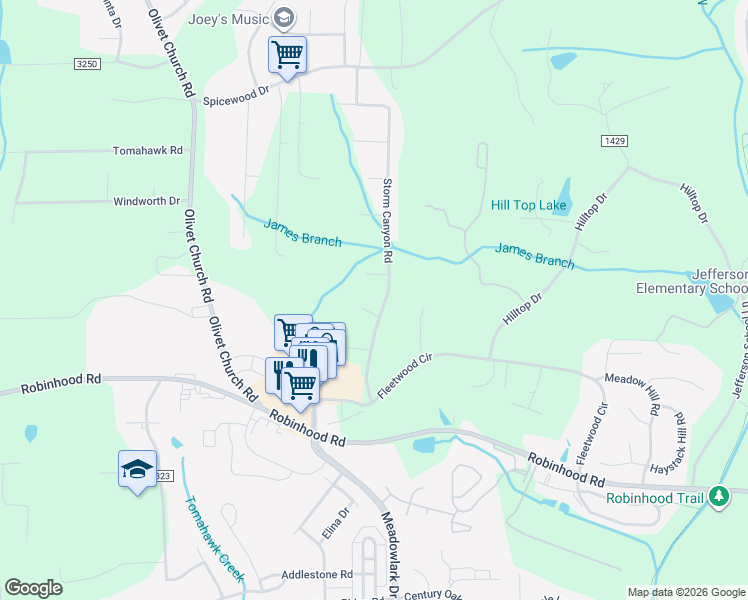 map of restaurants, bars, coffee shops, grocery stores, and more near 2011 Storm Canyon Road in Winston-Salem