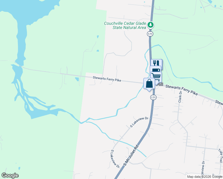 map of restaurants, bars, coffee shops, grocery stores, and more near 2600 Stewarts Ferry Pike in Rural Hill