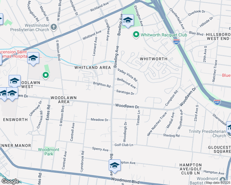 map of restaurants, bars, coffee shops, grocery stores, and more near 605 Linden Square in Nashville