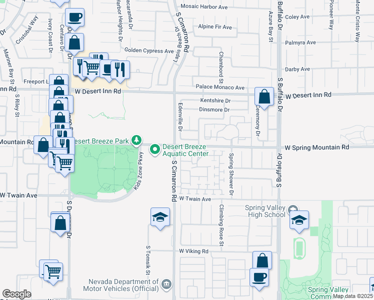 map of restaurants, bars, coffee shops, grocery stores, and more near 8166 Maitai Avenue in Las Vegas