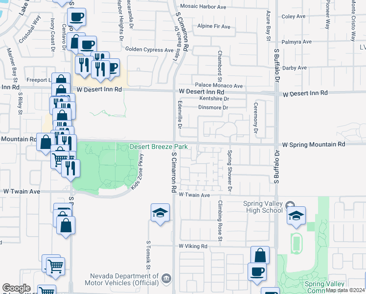 map of restaurants, bars, coffee shops, grocery stores, and more near 8164 Herring Avenue in Las Vegas
