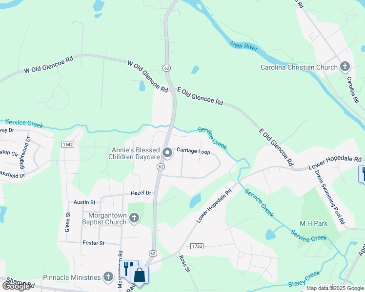 map of restaurants, bars, coffee shops, grocery stores, and more near 341 Carriage Loop in Burlington