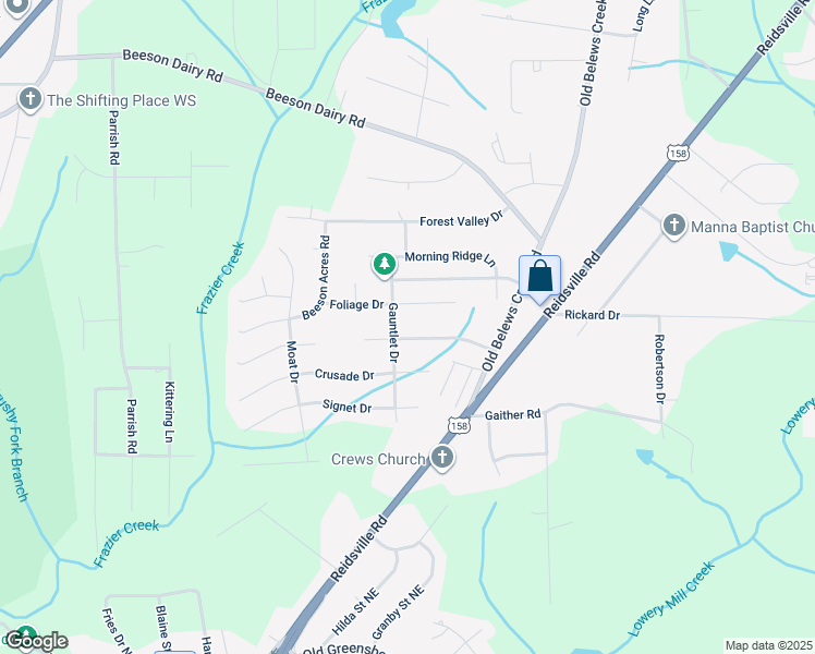 map of restaurants, bars, coffee shops, grocery stores, and more near 3934 Silver Chalice Drive in Winston-Salem