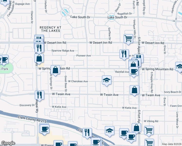map of restaurants, bars, coffee shops, grocery stores, and more near 9775 Gallo Drive in Las Vegas