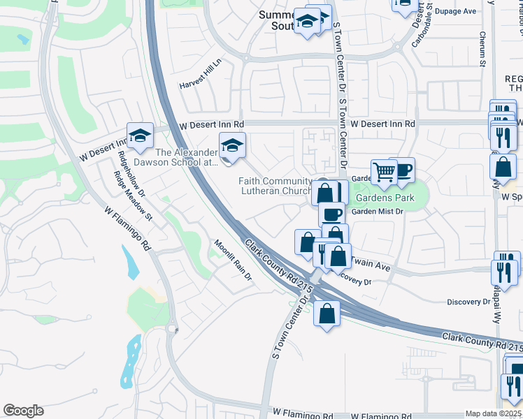 map of restaurants, bars, coffee shops, grocery stores, and more near 10809 Garden Mist Drive in Las Vegas