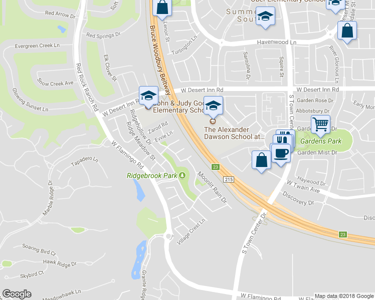 map of restaurants, bars, coffee shops, grocery stores, and more near 11009 Bellatrix Court in Las Vegas