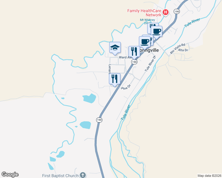 map of restaurants, bars, coffee shops, grocery stores, and more near 35209 Radeleff Avenue in Springville