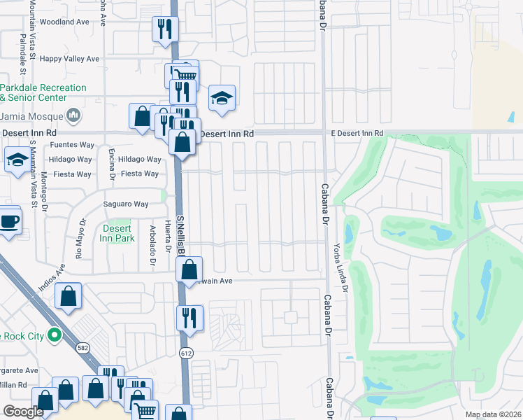 map of restaurants, bars, coffee shops, grocery stores, and more near 3486 Gulf Shores Drive in Las Vegas