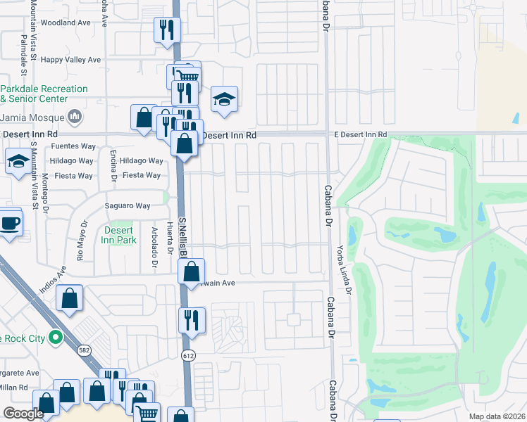 map of restaurants, bars, coffee shops, grocery stores, and more near 3486 Gulf Shores Drive in Las Vegas