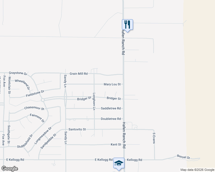 map of restaurants, bars, coffee shops, grocery stores, and more near 5861 Mary Lou Street in Pahrump