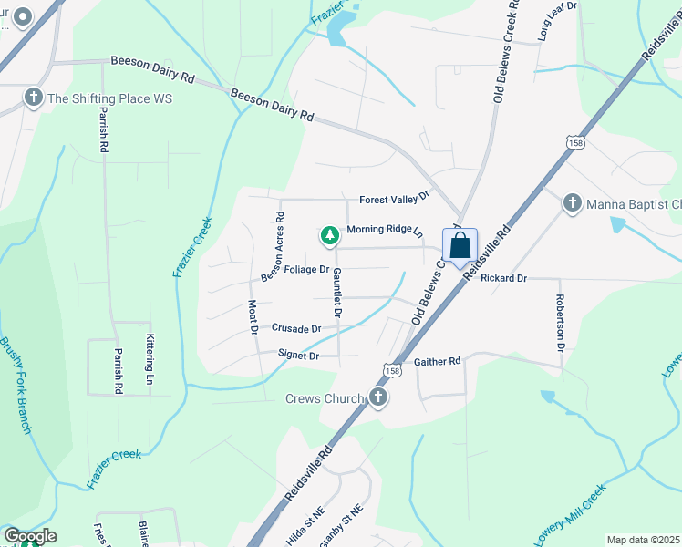 map of restaurants, bars, coffee shops, grocery stores, and more near 3906 Foliage Drive in Winston-Salem