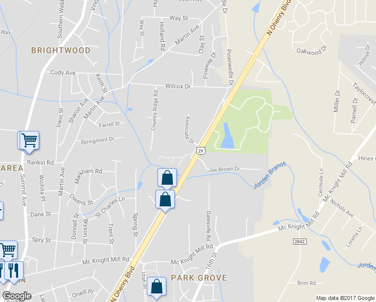 map of restaurants, bars, coffee shops, grocery stores, and more near 3527 Henry Street in Greensboro